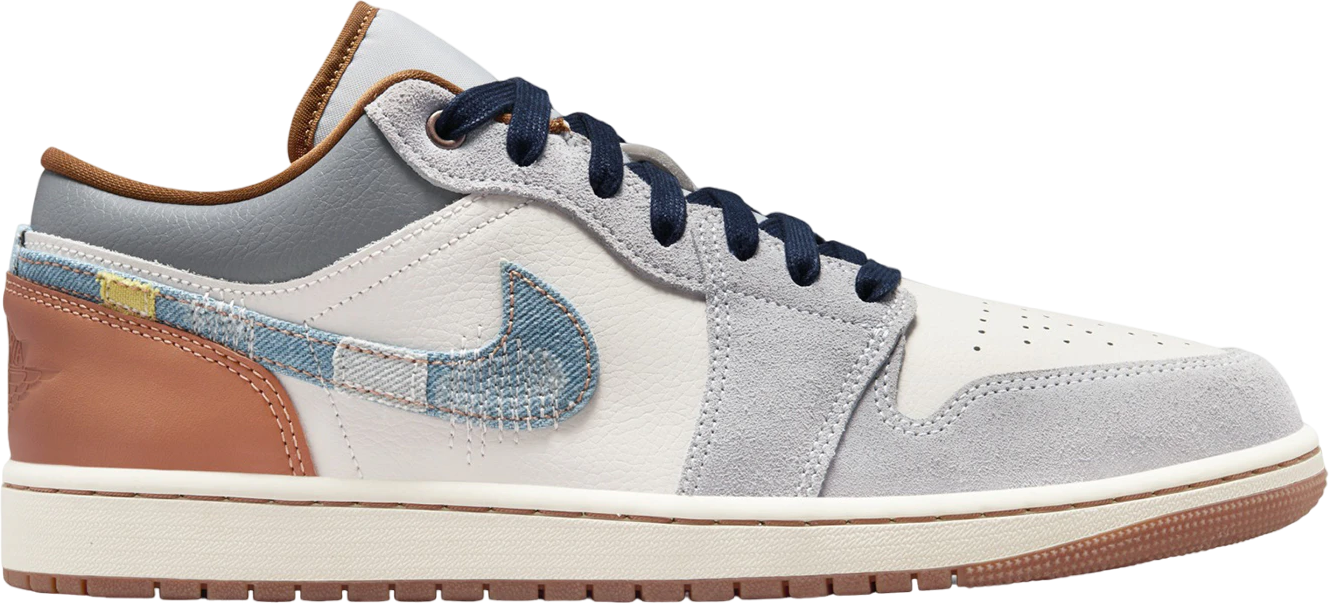 Air Jordan 1 Low SE Phantom Repaired Denim Swoosh