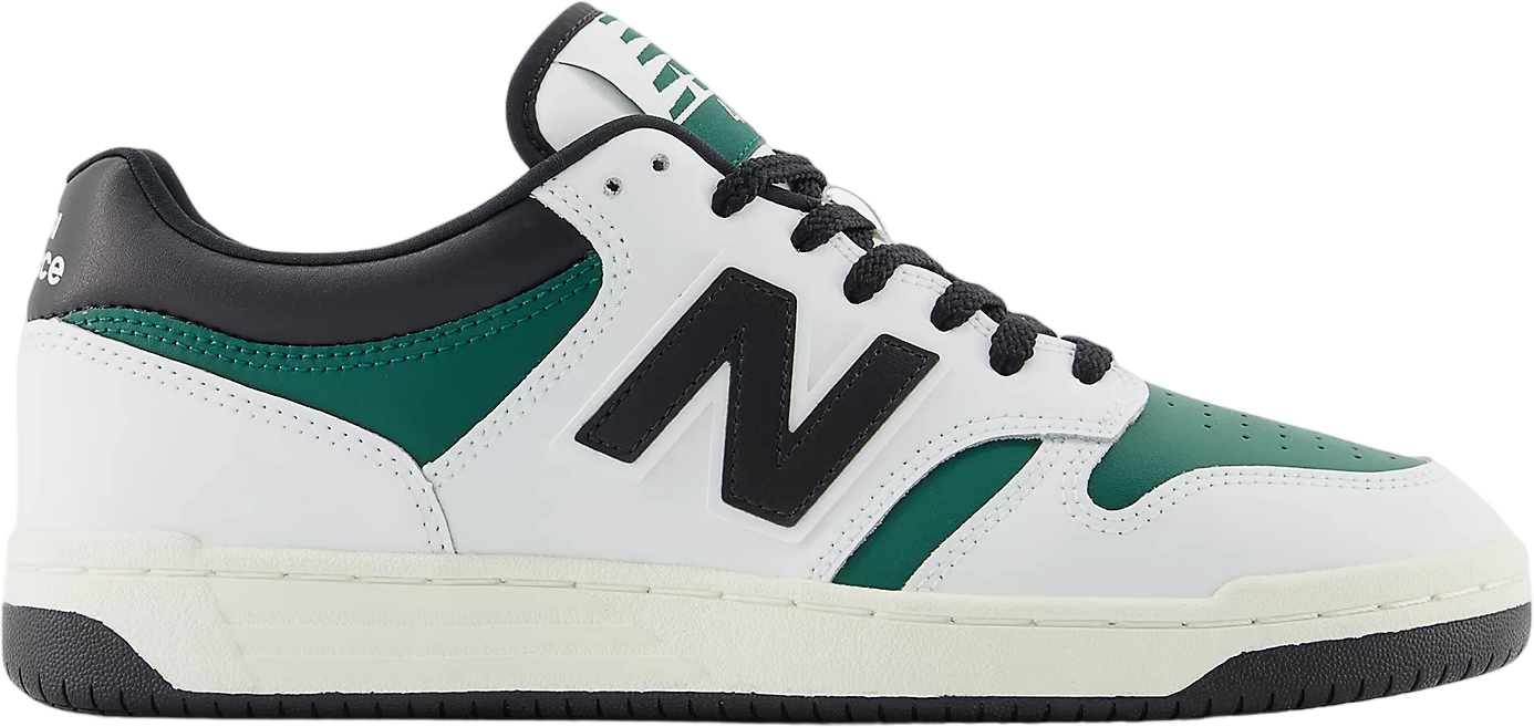 New Balance 480  White Marsh Green Black 